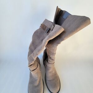 Elegant Taupe Over the Knee Boots